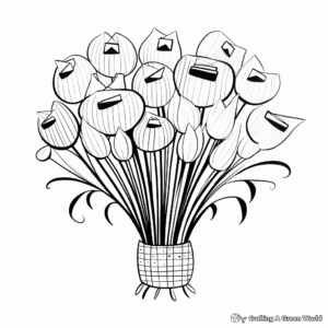 Chic Tulip Bouquet Coloring Pages 3