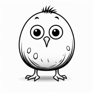 Chick of Kiwi Bird Simple Coloring Pages 2