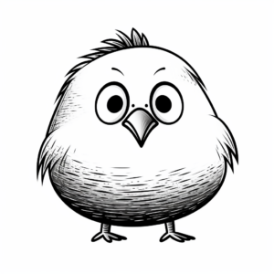 Chick of Kiwi Bird Simple Coloring Pages 3