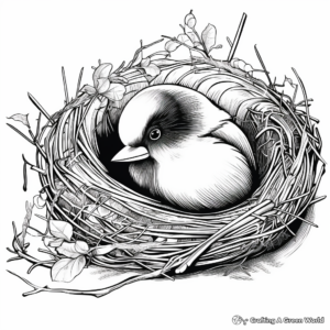 Chickadee Nest Artistic Coloring Pages 3