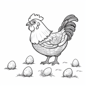 Chicken Life Cycle: Egg to Hen Coloring Pages 1