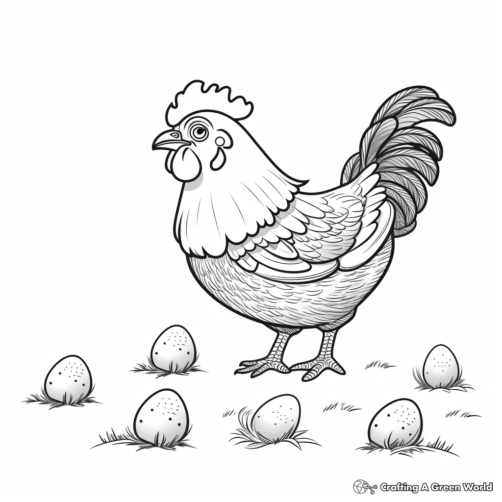 Chicken Life Cycle: Egg to Hen Coloring Pages 1