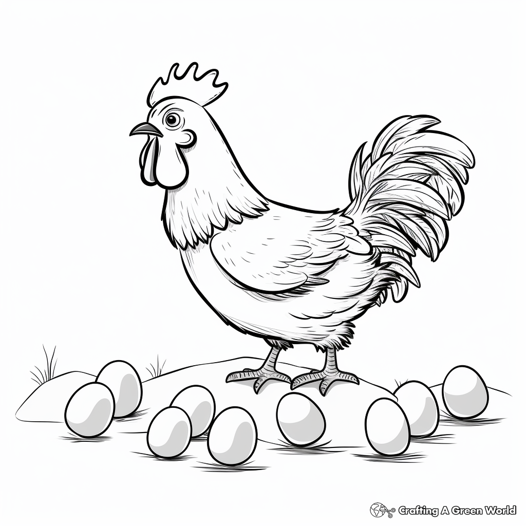 Chicken Life Cycle: Egg to Hen Coloring Pages 2