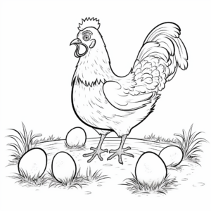 Chicken Life Cycle: Egg to Hen Coloring Pages 4