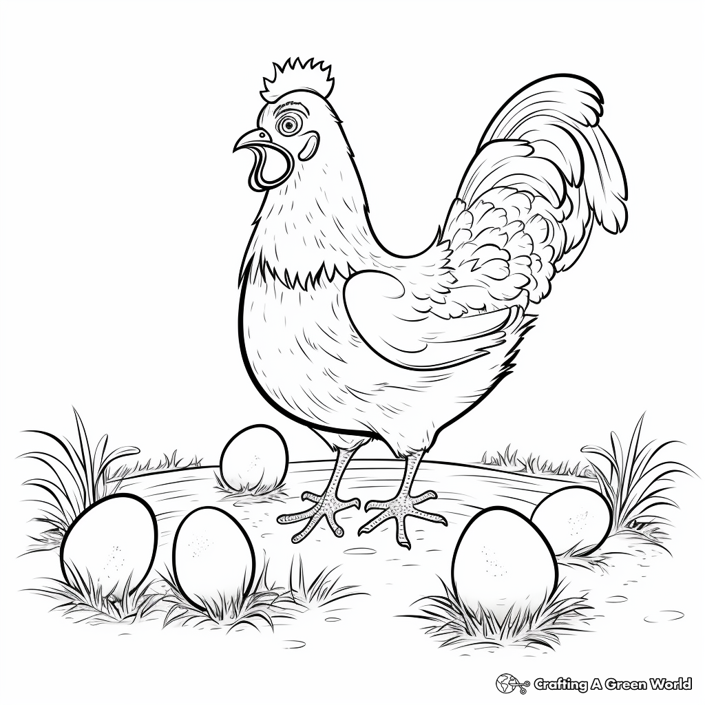 Chicken Life Cycle: Egg to Hen Coloring Pages 3