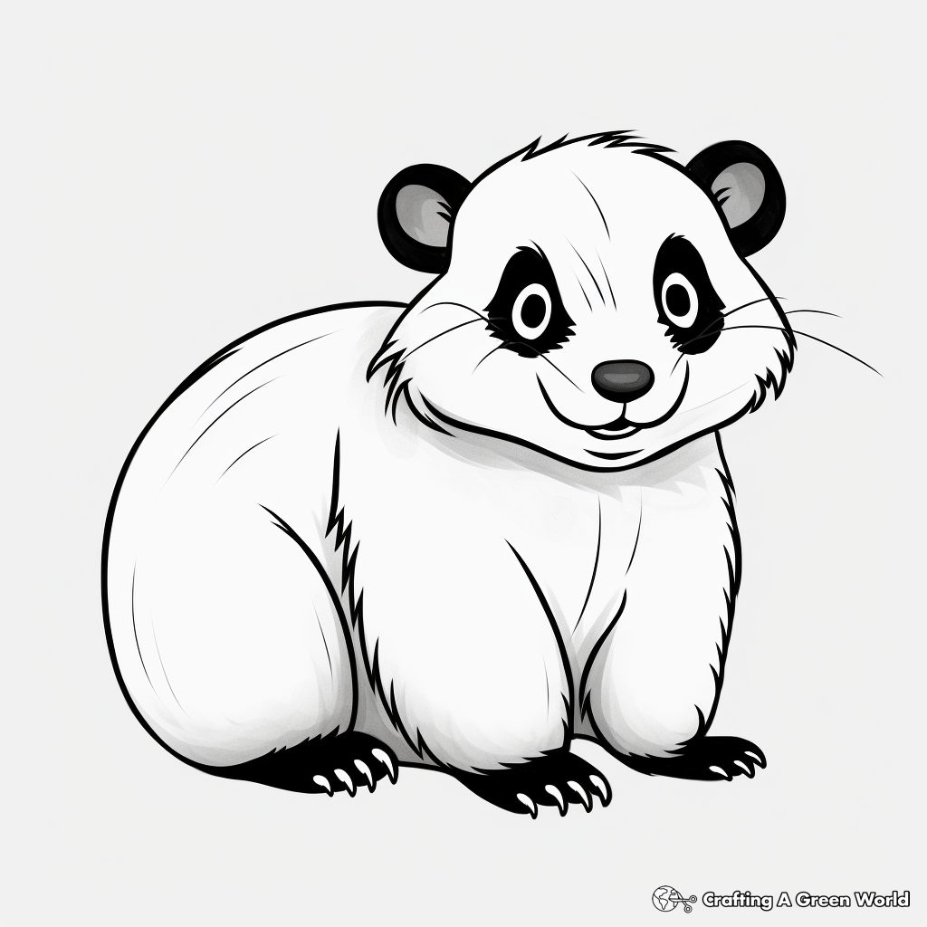 Child-Friendly Cartoon Badger Coloring Pages 1
