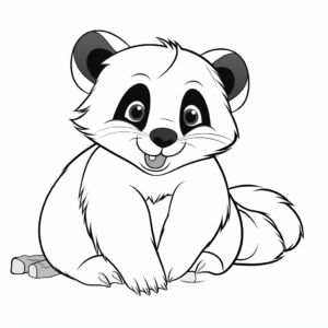 Child-Friendly Cartoon Badger Coloring Pages 2