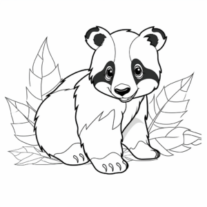 Child-Friendly Cartoon Badger Coloring Pages 3