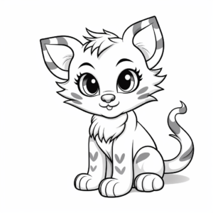 Child-Friendly Cartoon Cat Coloring Pages 2