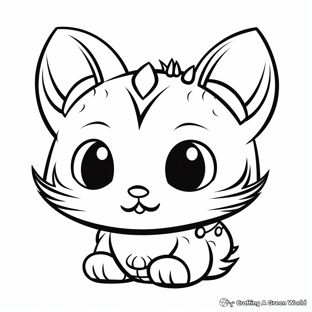 Child-Friendly Cartoon Cat Head Coloring Pages 2