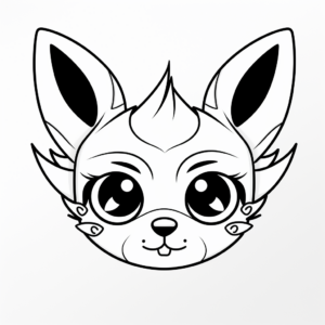Child-Friendly Cartoon Cat Head Coloring Pages 4