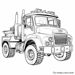 Child-Friendly Cartoon Fire Truck Coloring Pages 4