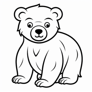 Child-Friendly Cartoon Grizzly Bear Coloring Pages 1