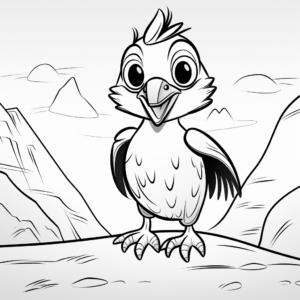 Child-Friendly Cartoon Puffin Coloring Pages 2