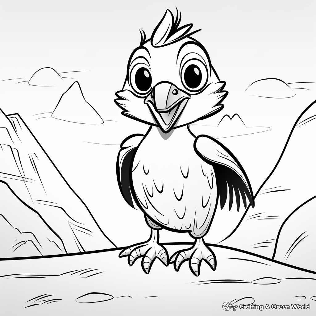 Child-Friendly Cartoon Puffin Coloring Pages 2
