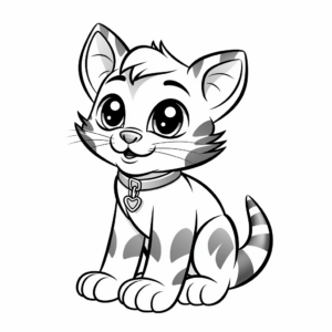 Child-Friendly Cartoon Tabby Coloring Pages 4