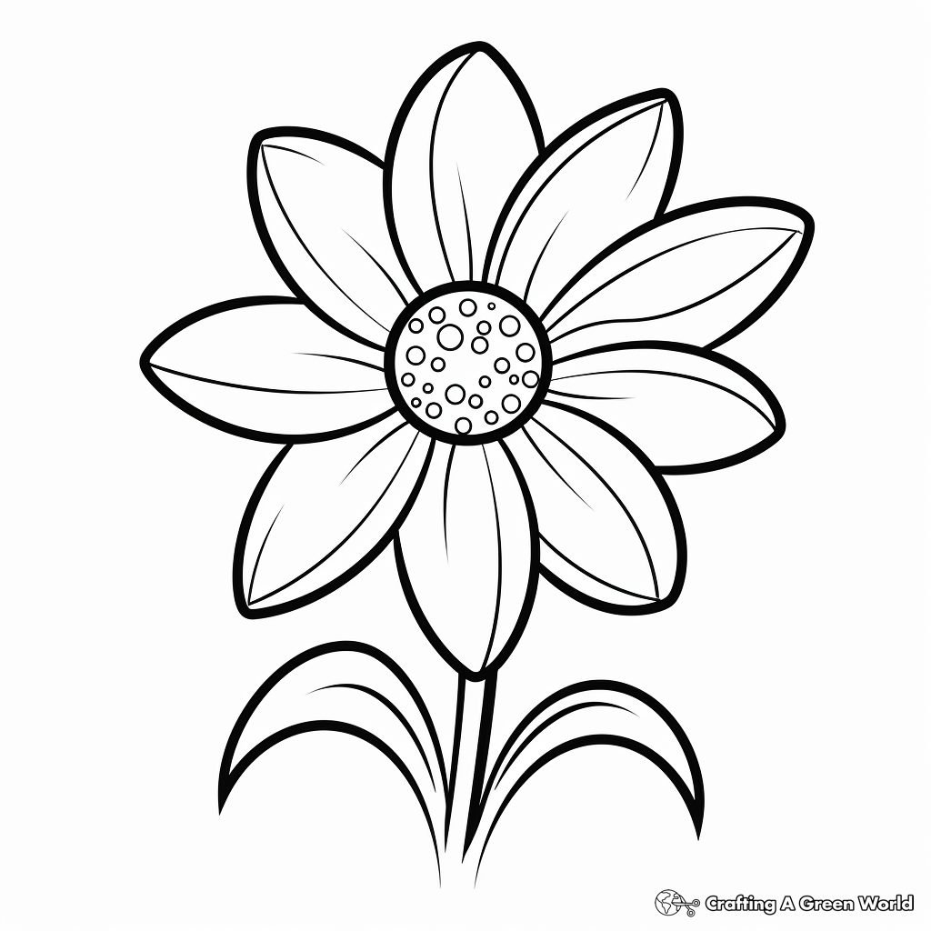 Child-Friendly Daisy Flower Coloring Pages 2
