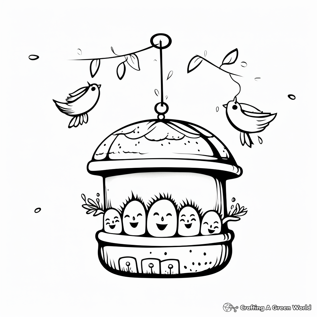 Child-Friendly Hanging Bird Feeder Coloring Pages 3