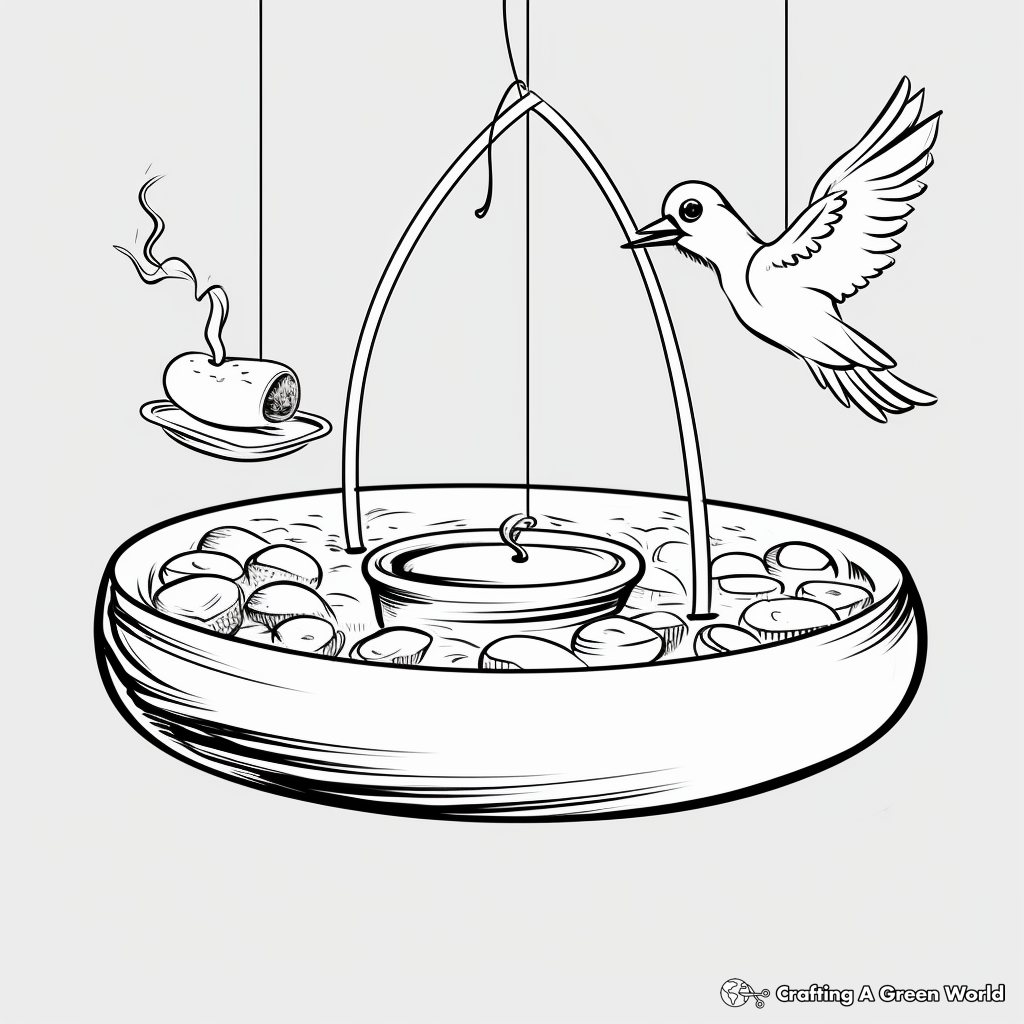 Child-Friendly Hanging Bird Feeder Coloring Pages 4