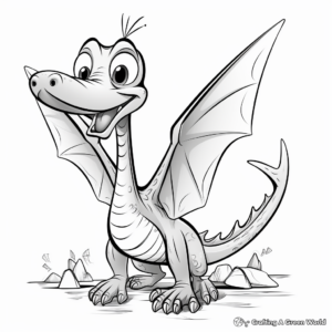 Child-friendly Pterodactyl Coloring Pages 4