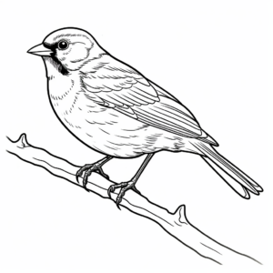 Child-Friendly Red-Winged Blackbird Coloring Pages 4