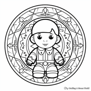 Child-Friendly Snow Angel Mandala Coloring Pages 2
