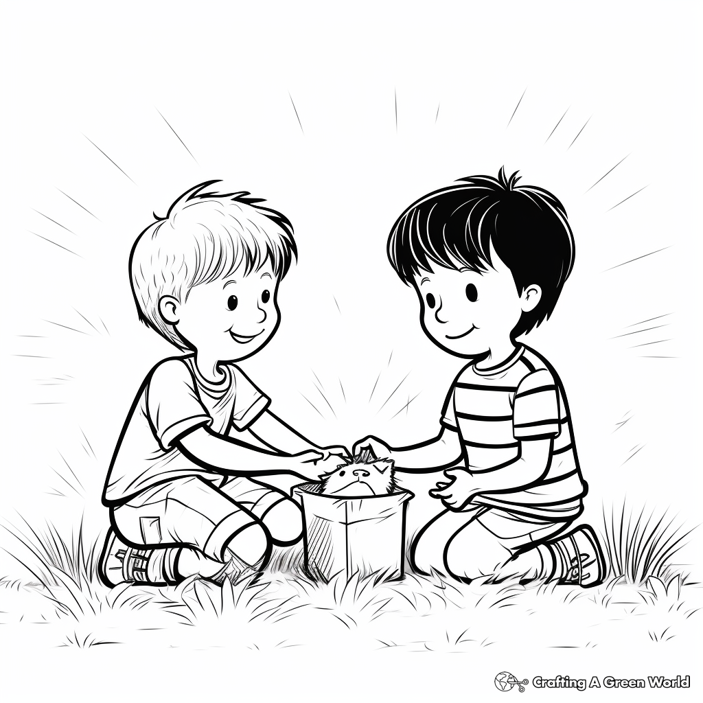 Children Sharing Kindness Coloring Sheets 2