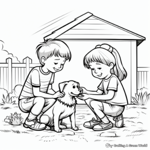 Children Sharing Kindness Coloring Sheets 3
