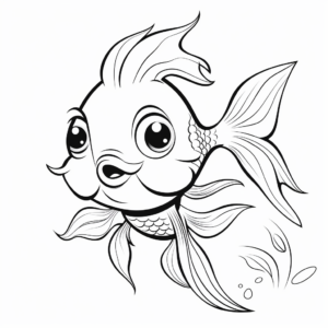 Children’s Favorite Goldfish Cartoon Coloring Pages 1