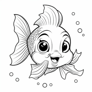 Children’s Favorite Goldfish Cartoon Coloring Pages 3
