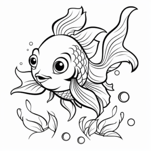 Children’s Favorite Goldfish Cartoon Coloring Pages 2