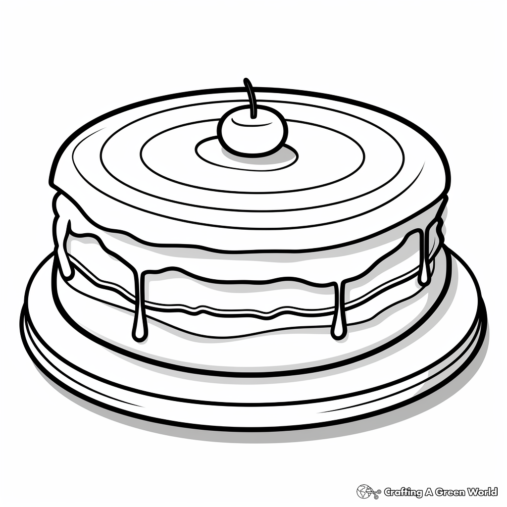Children’s Simple Sponge Cake Coloring Pages 2