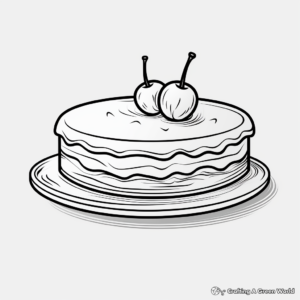 Children’s Simple Sponge Cake Coloring Pages 3