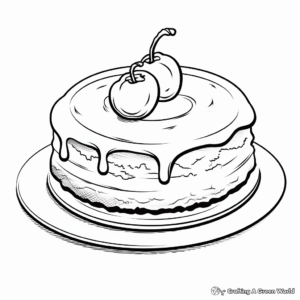 Children’s Simple Sponge Cake Coloring Pages 4