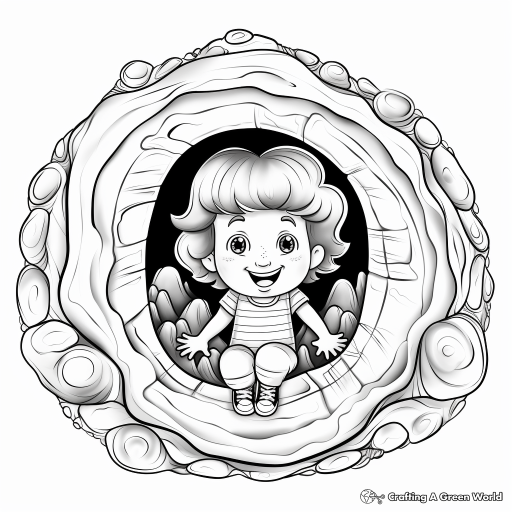 Children's Beginner Geode Coloring Pages 1
