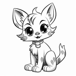 Children's Cartoon Kitty Coloring Pages 2