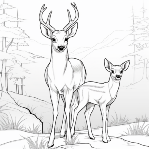 Children's Easy Browning Buck Coloring Pages 1