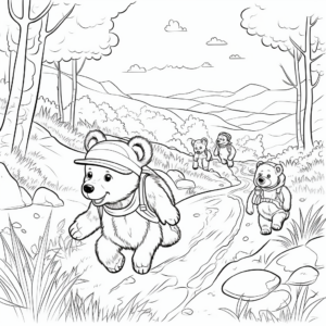 Children's Educational Bear Hunt Coloring Pages 2