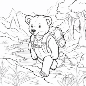 Children's Educational Bear Hunt Coloring Pages 4