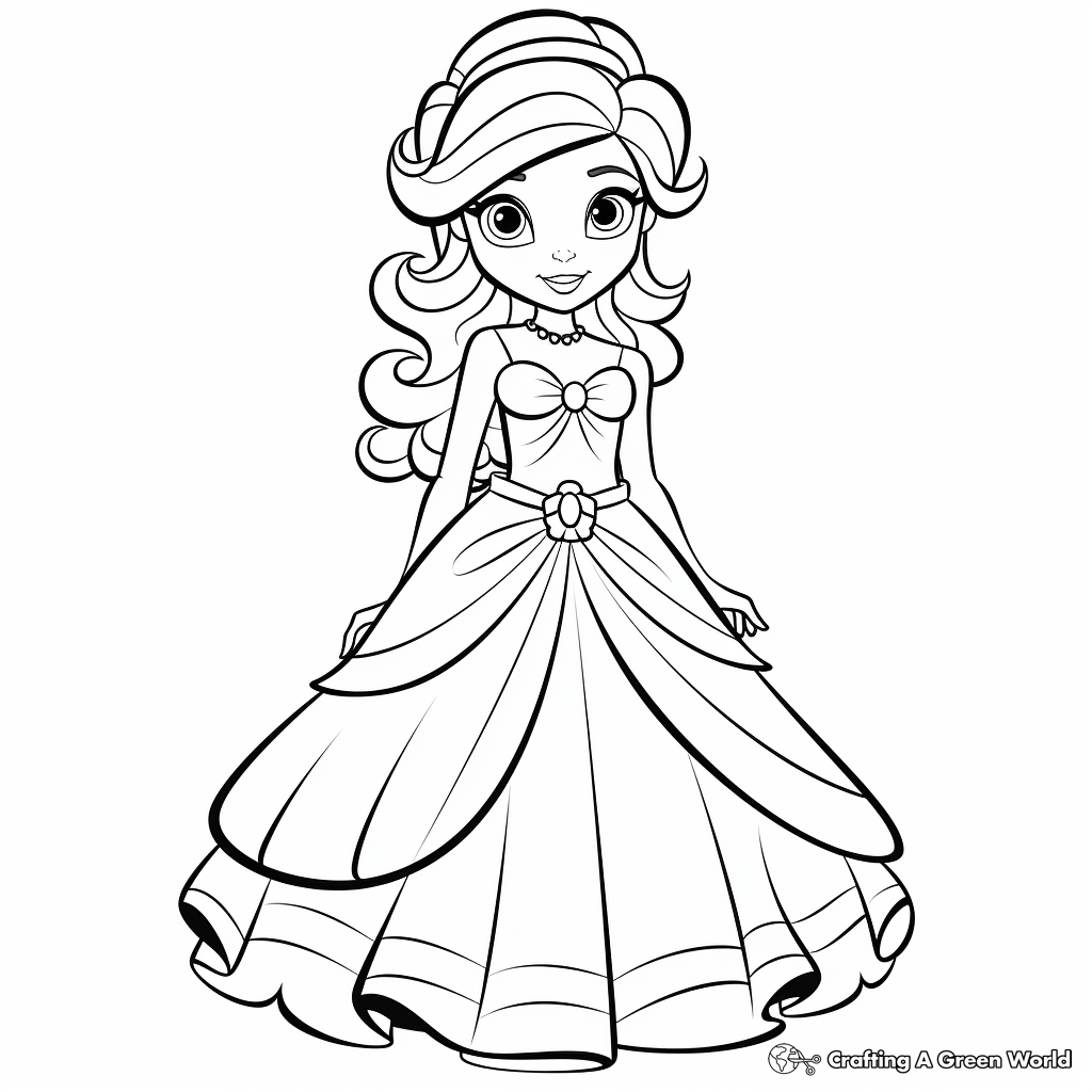 Children's Favorite : Disney Princess Dress Coloring Pages 1