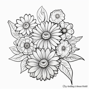 Children's Friendly Daisy Coloring Pages: Simple yet Intricate 1