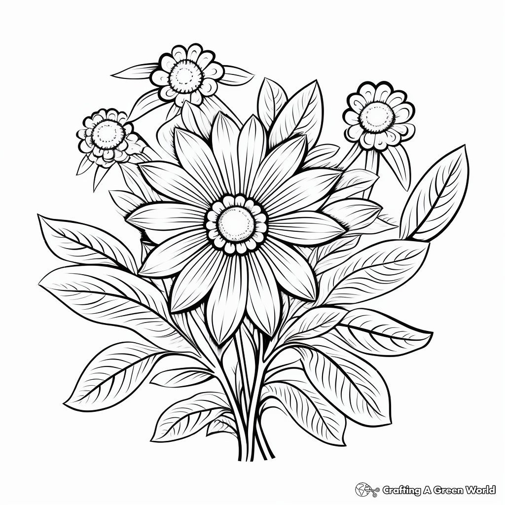 Children's Friendly Daisy Coloring Pages: Simple yet Intricate 3