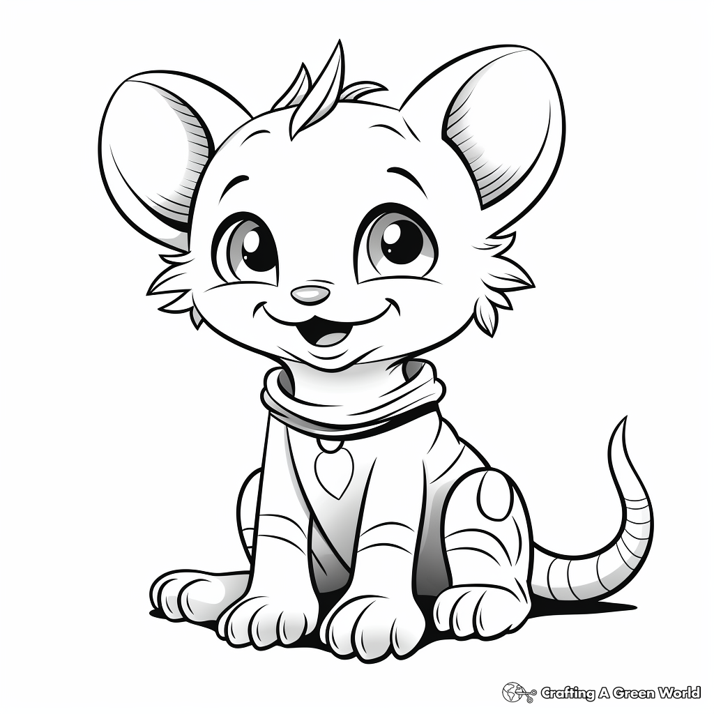 Children's Fun Sphynx Kitten Coloring Pages 2
