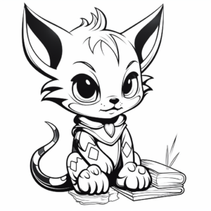 Children's Fun Sphynx Kitten Coloring Pages 3