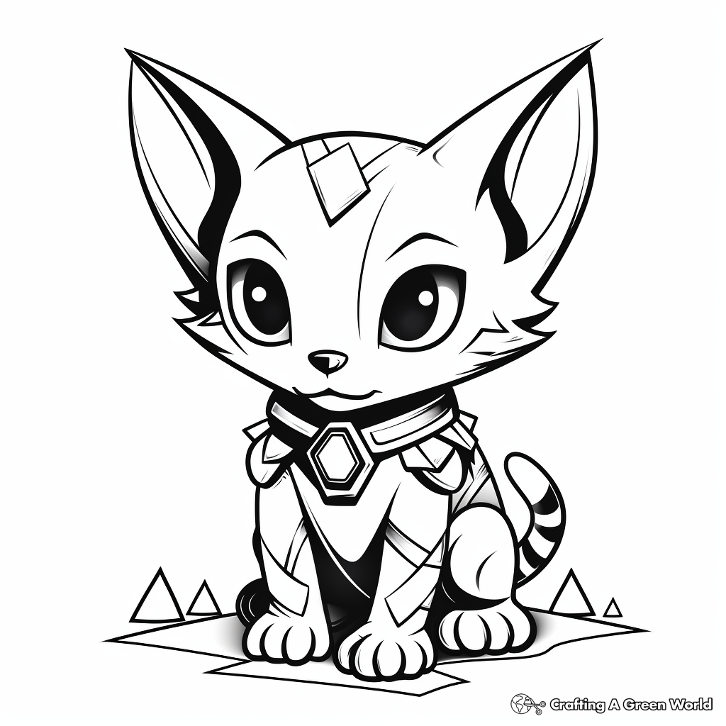 Children's Fun Sphynx Kitten Coloring Pages 4
