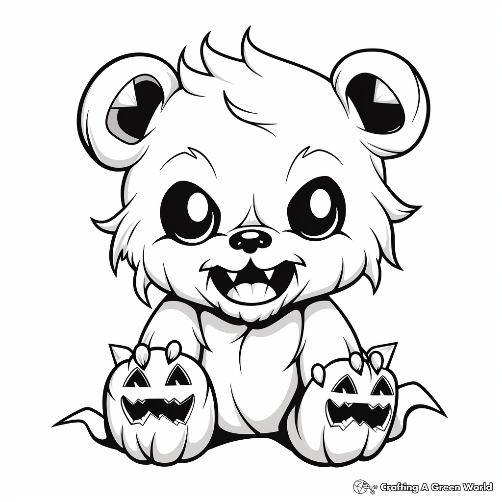 Children's Scary Teddy Bear Coloring Pages 1