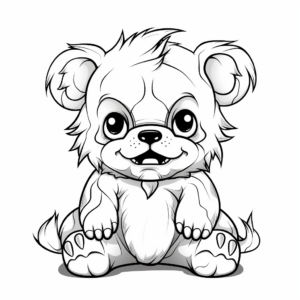 Children's Scary Teddy Bear Coloring Pages 2