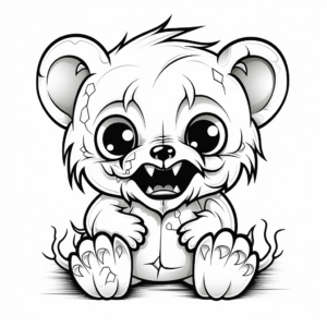 Children's Scary Teddy Bear Coloring Pages 4