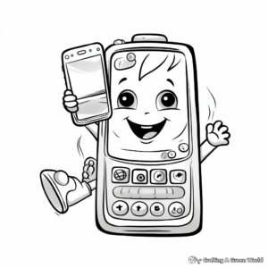 Children's Toy Phone Coloring Pages 1