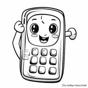 Children's Toy Phone Coloring Pages 2